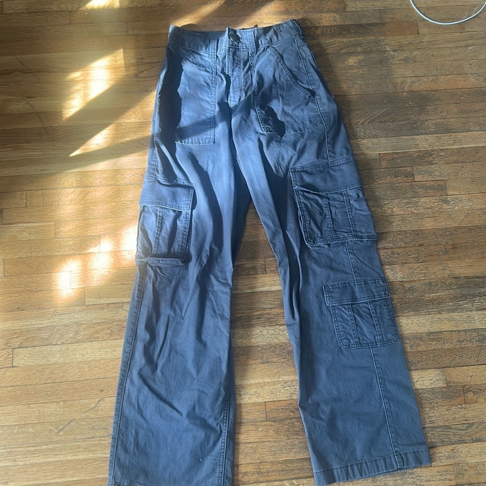 Grey ultra high rise cargos